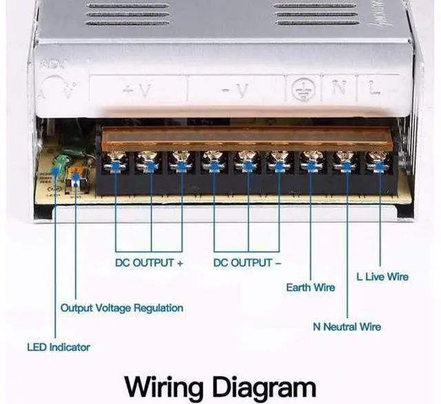 Alt view image 3 of 7 - DC 12V 50A 600W Power Supply Adapter Transformer Switch AC 110V / 220V to DC 12V 20amp Switching Converter LED Driver for LED Strip Light CCTV Camera Security System Radio,Computer Project,3D Printer