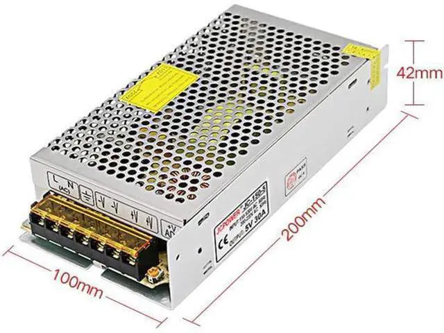Alt view image 6 of 7 - 5V 30A Power Supply,150W Universal Regulated Switching Power Converter Adapter Transformer for LED Strip Light,Probe Signal Lamp,CCTV, Radio, Computer Project