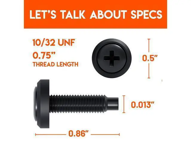 Alt view image 7 of 7 - ECHOGEAR Rack Mount Screws 100 Pack - 10/32 Steel Screws with Attached Nylon Washers & Pilot Point Heads - Made to Use with Network Racks, Enclosures, & Cabinets