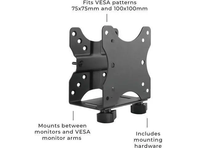 Alt view image 4 of 7 - HumanCentric Thin Client Mount Bracket | Mount a Mini PC or Computer to a VESA Monitor Arm or Stand, Pole, or Under Desk or Surface