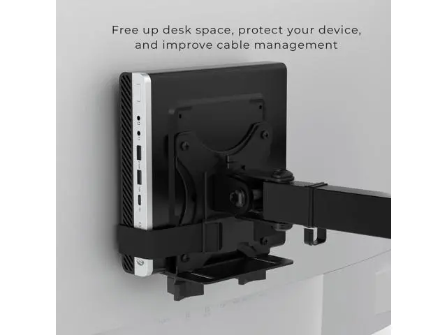 Alt view image 6 of 7 - HumanCentric Thin Client Mount Bracket | Mount a Mini PC or Computer to a VESA Monitor Arm or Stand, Pole, or Under Desk or Surface