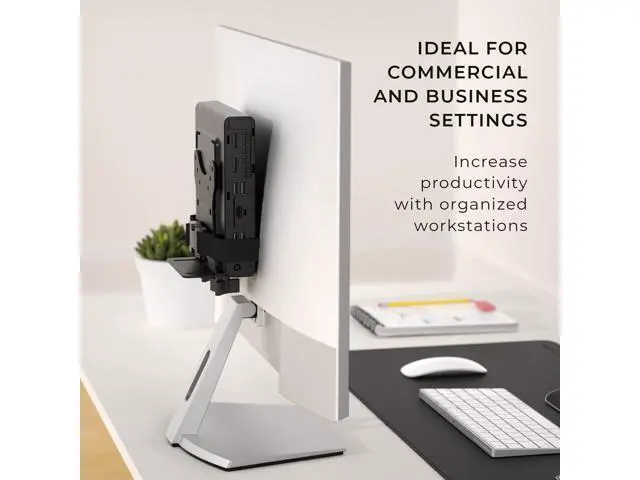 Alt view image 5 of 7 - HumanCentric Thin Client Mount Bracket | Mount a Mini PC or Computer to a VESA Monitor Arm or Stand, Pole, or Under Desk or Surface