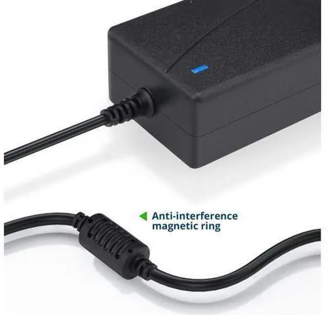 Alt view image 2 of 6 - DC 12V 5A Power Supply Adapter, US Plug, 4.6FT Power Cord, AC 100-240V to DC 12V 5A Switching Transformer Jack 5.5mm x 2.5mm for LED Strip, Light, Cameras CCTV