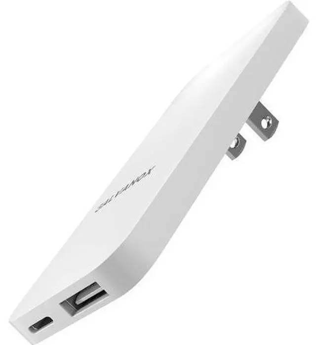 Main image of Type C Flat Wall Charger, Galvanox Ultra Slim (Multi-Port Power Adapter) for iPhone 11/12/13/14 iPhone 15 Pro/Max and Samsung Galaxy Models, 20W Fast Charging Outlet Plug (Dual USB-C USB-A)