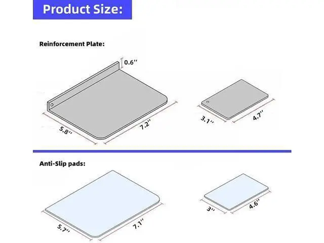 Alt view image 3 of 6 - Steel Monitor Mount Reinforcement Plate Fits Most Monitor Desk Mountfor Fragile Tabletop Protection (Black, Square-1)