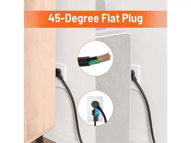 Alt view image 5 of 7 - Power Strip 2700J Surge Protector, 6 Outlet Heavy Duty Power Strips with Flat Plug and 6FT Long Cord, Wall Mountable Metal Outlet Strip for Desk, Garage, Workbench and Kitchen