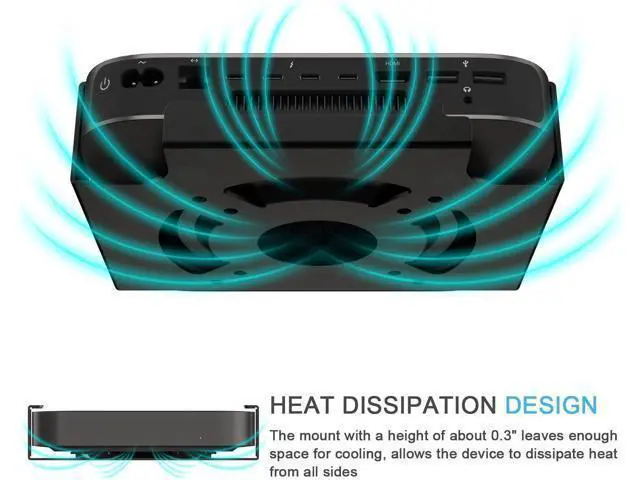 Alt view image 2 of 7 - IFCASE Mac Mini M2 Mount, Heat Dissipation Design Anti-Scratch Behind Monitor, Under Desk, Wall Mount Stand for Mac Mini 2011 to 2023 M2 Pro, Compatible with VESA Hole (Black)