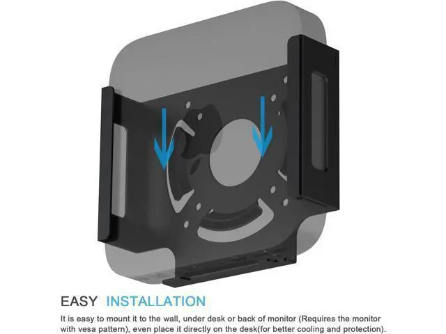 Alt view image 4 of 7 - IFCASE Mac Mini M2 Mount, Heat Dissipation Design Anti-Scratch Behind Monitor, Under Desk, Wall Mount Stand for Mac Mini 2011 to 2023 M2 Pro, Compatible with VESA Hole (Black)