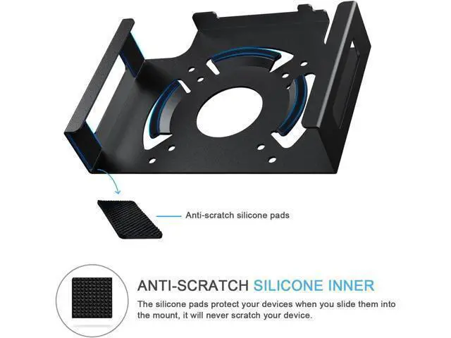 Alt view image 5 of 7 - IFCASE Mac Mini M2 Mount, Heat Dissipation Design Anti-Scratch Behind Monitor, Under Desk, Wall Mount Stand for Mac Mini 2011 to 2023 M2 Pro, Compatible with VESA Hole (Black)