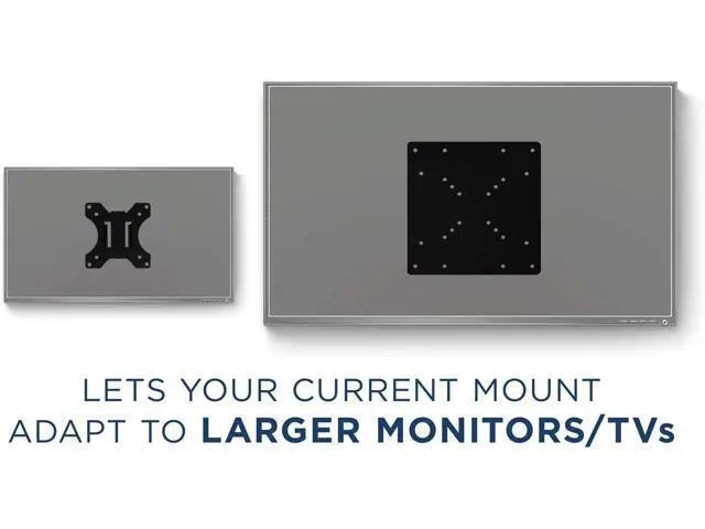 Alt view image 2 of 7 - Mount-It! VESA Mount Adapter Plate - Monitor and TV Mount Extender Conversion Kit Allows 75x75, 100x100 to Fit Up to 200x200 and 200x100 mm Patterns, Heavy-Gauge Steel, Hardware Included