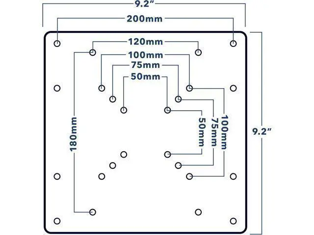 Alt view image 4 of 7 - Mount-It! VESA Mount Adapter Plate - Monitor and TV Mount Extender Conversion Kit Allows 75x75, 100x100 to Fit Up to 200x200 and 200x100 mm Patterns, Heavy-Gauge Steel, Hardware Included