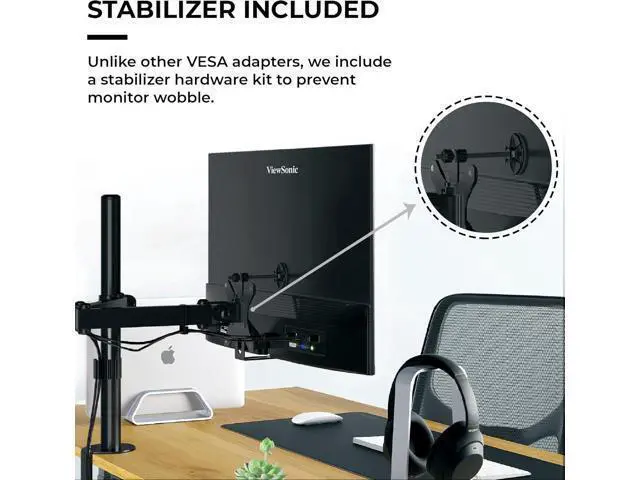 Alt view image 5 of 7 - HumanCentric VESA Mount Adapter Compatible with Viewsonic Models VX2776-smhd, VX2476-smhd, VX2376-smhd, and VX2276-smhd, Does not Work with Monitor Models Ending in -2, 75x75 and 100x100 Patterns