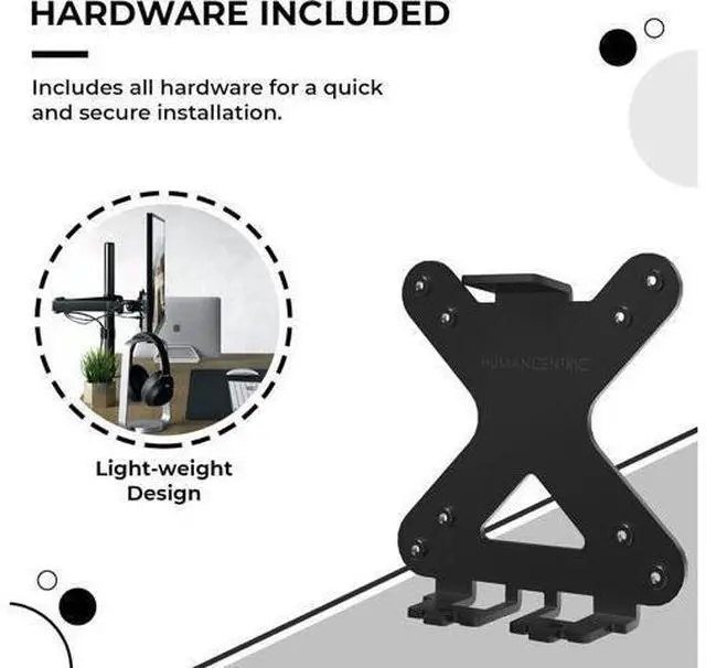 Alt view image 6 of 7 - HumanCentric VESA Mount Adapter Compatible with HP Pavilion 27xw, 25xw, 24xw, 23xw, 22xw, 22cwa, 27cw, 25cw, 24cw, 23cw, and 22cw Monitors, Works with 75x75 and 100x100mm Patterns Hardware Included