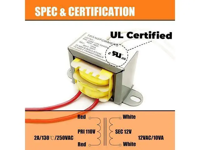Alt view image 4 of 7 - AC/AC Power Transformer Input 110V 50/60HZ Output AC 12V 10VA Single Phase Transformer Step Down Transformer 110v to 12vac Power Converters Control Transformer 1 Pack 2 Yrs Warranty