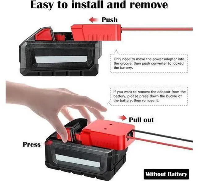 Alt view image 5 of 7 - DC Power Aadpter for Milwaukee M18 Battery 18V to 12V Step Down Voltage Converter 15A MAX 180W Inverter Automatic Buck Converter DC Voltage Regulator with Upgraded Low Voltage Protection and Switch