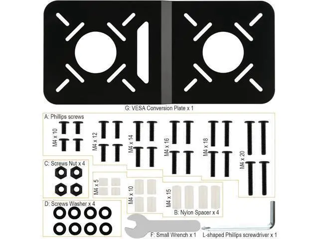 Alt view image 4 of 7 - VESA Mount Adapter Extender Bracket Universal VESA Conversion Plate Compatible with Intel NUC VESA Monitor 35 by 75 mm to 100 by 100 mm Extension Plate Holder for Mini PC CPU Computer