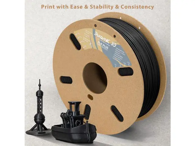 Alt view image 6 of 6 - DURAMIC 3D PLA Plus Filament 1.75mm Black 1kg, 1.75 Pro Printer 8 Times Strength, 1kg Cardboard Spool Printing Dimensional Accuracy 99% +/- 0.03 mm