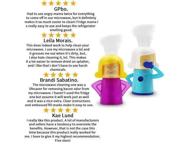 Alt view image 7 of 7 - Abnaok Angry Mom Microwave Cleaner and Chilly Mama Fridge Deodoriser 2PCS Easily Clean in Minutes for Home or Office with English Manual