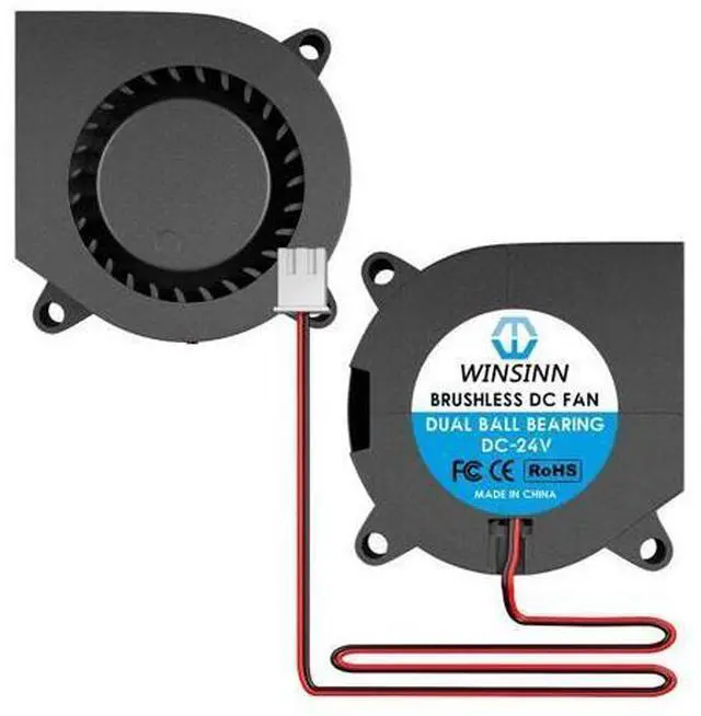 Main image of WINSINN 40mm Blower Fan 24V, 3D Printer Micro 24 Volt Fans Blower 4020 Dual Ball Bearing, Brushless Cooling 40mmx20mm 2PIN (Pack of 2Pcs)