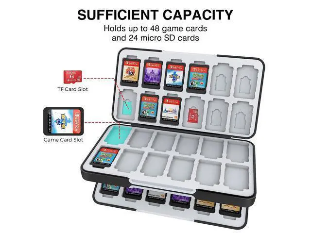 Alt view image 2 of 7 - HEIYING Game Card Case for Nintendo Switch&Switch OLED,Customized Pattern Switch Lite Game Card Case with 48 Game Card Slots and 24 Micro SD Card Slots.