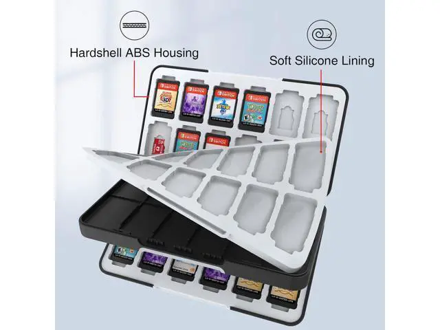 Alt view image 4 of 7 - HEIYING Game Card Case for Nintendo Switch&Switch OLED,Customized Pattern Switch Lite Game Card Case with 48 Game Card Slots and 24 Micro SD Card Slots.