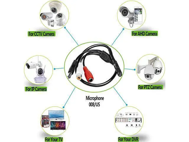 Alt view image 6 of 7 - Outdoor Indor CCTV Microphone Security Tiny Surveillance RCA Audio for DVR with High Sensitive Preamp Amplified Device, Mic for External Camera Sound (3Pack)