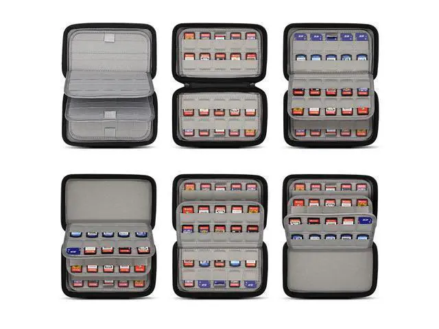 Alt view image 3 of 7 - sisma 80 Switch Game Case Compatible with Nintendo Switch or PS Vita Games or SD Cards,Game Cartridge Holders Hard Shell Travel Storage Case Home Safekeeping, Black