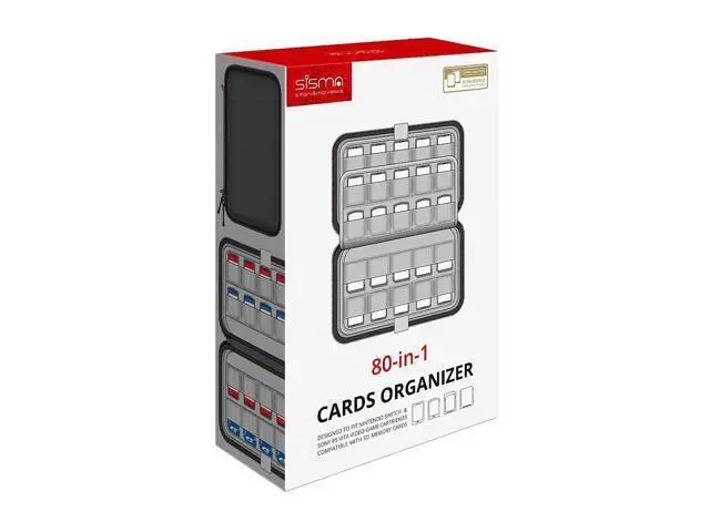 Alt view image 6 of 7 - sisma 80 Switch Game Case Compatible with Nintendo Switch or PS Vita Games or SD Cards,Game Cartridge Holders Hard Shell Travel Storage Case Home Safekeeping, Black