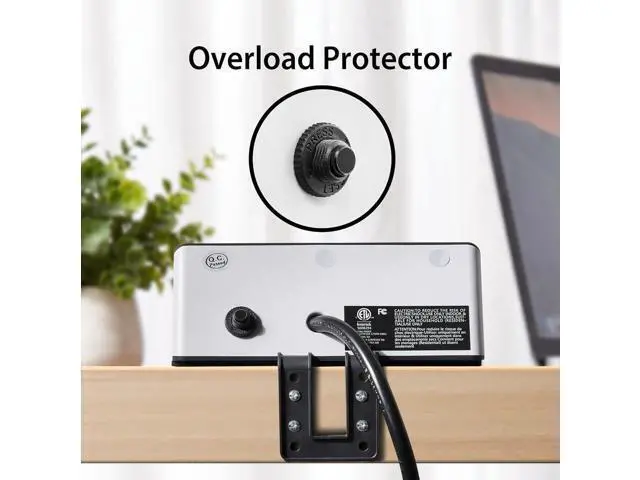 Alt view image 3 of 7 - Desk Edge Mount Power Strips with USB Ports-UL Plug Outlets 1250 Joulets Surge Protector Tabletop Power Sockets for Nightstand/Home Office/Dormitory 4 USB Ports & 3AC Outlets