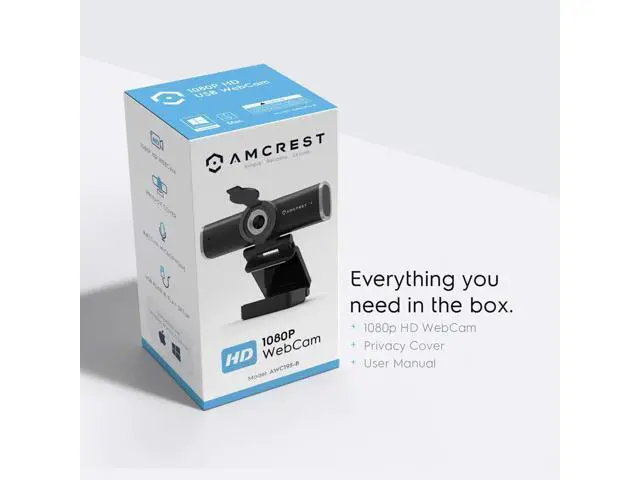 Alt view image 7 of 7 - Amcrest 1080P Webcam with Microphone for Desktop, Web Cam Computer Camera, Streaming HD USB Web Camera for Laptop & PC with Privacy Cover, Wide Angle Lens, Superior Low Light (AWC195-B)
