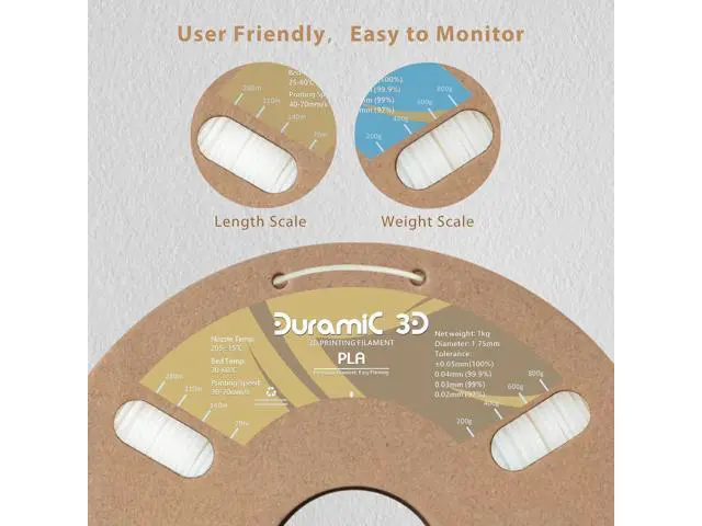 Alt view image 5 of 7 - DURAMIC 3D PLA Glow in The Dark Filament 1.75mm Glow Green, 3D Printing PLA Filament 1.75mm Dimensional Accuracy +/- 0.05 mm, 1kg Spool