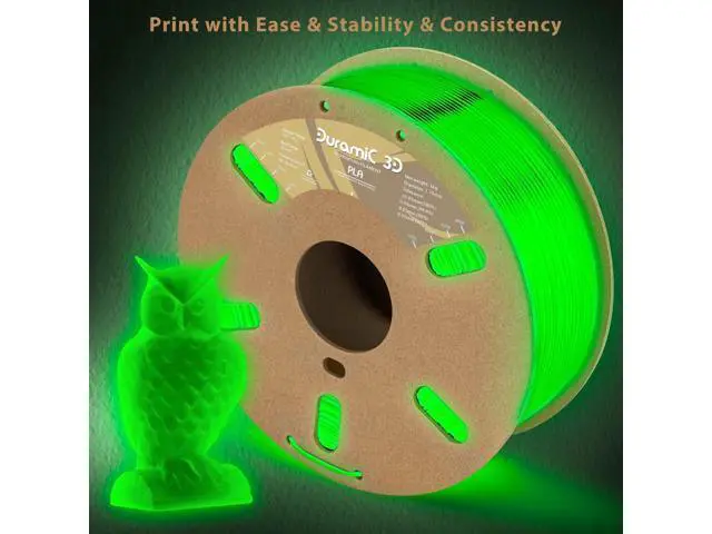 Alt view image 7 of 7 - DURAMIC 3D PLA Glow in The Dark Filament 1.75mm Glow Green, 3D Printing PLA Filament 1.75mm Dimensional Accuracy +/- 0.05 mm, 1kg Spool