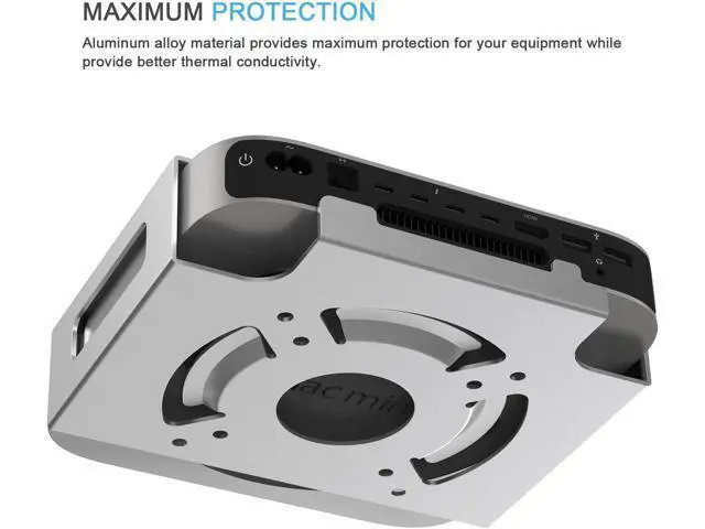 Alt view image 3 of 7 - IFCASE Mac Mini M2 Mount, Heat Dissipation Design Anti-Scratch Behind Monitor, Under Desk, Wall Mount Stand for Mac Mini 2011 to 2023 M2 Pro, Compatible with VESA Hole (Silver)
