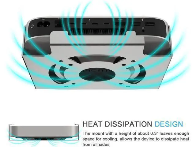 Alt view image 2 of 7 - IFCASE Mac Mini M2 Mount, Heat Dissipation Design Anti-Scratch Behind Monitor, Under Desk, Wall Mount Stand for Mac Mini 2011 to 2023 M2 Pro, Compatible with VESA Hole (Silver)