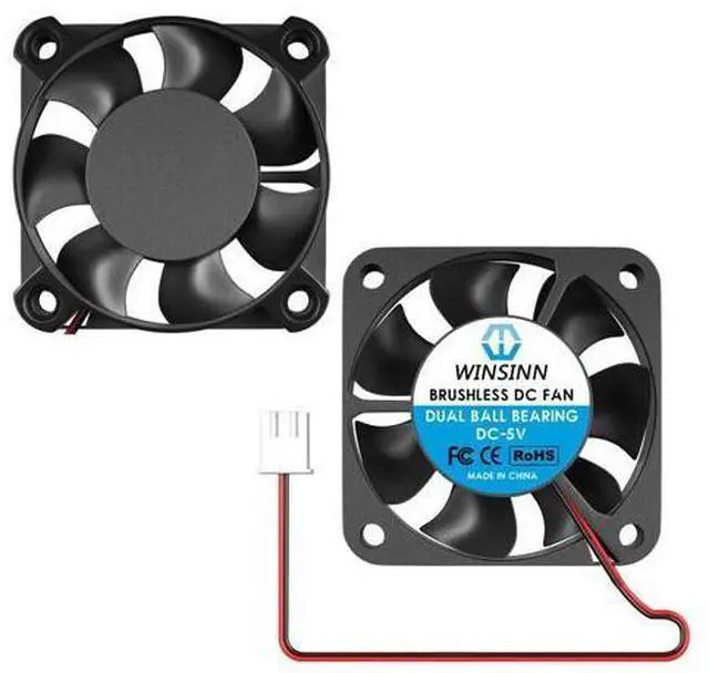 Main image of WINSINN 40mm Fan 5V, 3D Printer Micro 5 Volt Fans 4010 Dual Ball Bearing, Brushless Cooling 40mmx10mm 2PIN (Pack of 2Pcs)