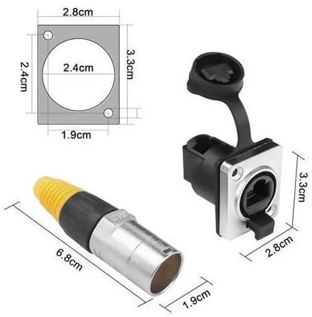 Alt view image 4 of 6 - YACSEJAO RJ45 Interface Waterproof Sockets Connector, Right Angle RJ45 Panel Mount IP65 Waterproof Cat5/5e/6 8P8C Ethernet LAN Extension Coupler Assembly for Indoor Outdoor Network, 2 Pair