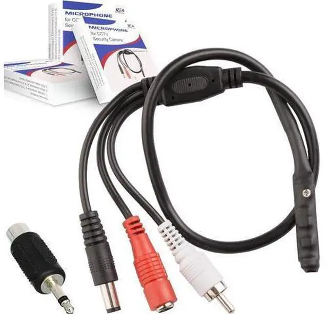 Main image of CCTV Microphone Outdoor Microphone for WiFi Security Camera IP: Audio Microphone CCTV Surveillance Microphone RCA with High Sensitive Preamp Amplified Pickup Device Mic External Camera Sound (3Pack)