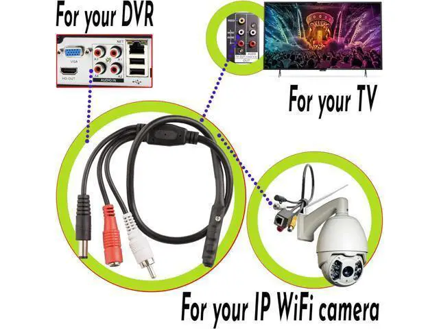 Alt view image 3 of 7 - CCTV Microphone Outdoor Microphone for WiFi Security Camera IP: Audio Microphone CCTV Surveillance Microphone RCA with High Sensitive Preamp Amplified Pickup Device Mic External Camera Sound (3Pack)