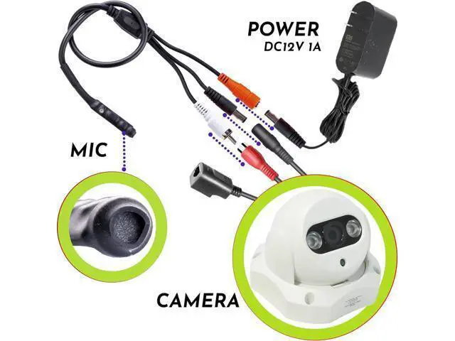 Alt view image 4 of 7 - CCTV Microphone Outdoor Microphone for WiFi Security Camera IP: Audio Microphone CCTV Surveillance Microphone RCA with High Sensitive Preamp Amplified Pickup Device Mic External Camera Sound (3Pack)