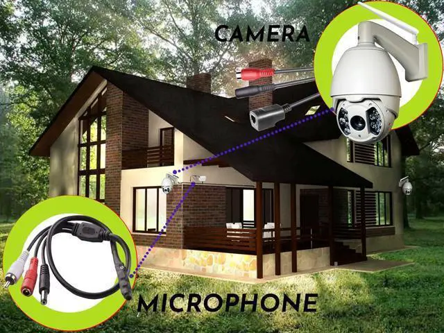 Alt view image 5 of 7 - CCTV Microphone Outdoor Microphone for WiFi Security Camera IP: Audio Microphone CCTV Surveillance Microphone RCA with High Sensitive Preamp Amplified Pickup Device Mic External Camera Sound (3Pack)
