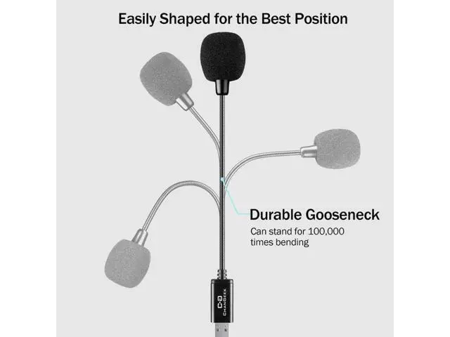 Alt view image 4 of 6 - Mini USB Microphone for Laptop and Desktop Computer, with Gooseneck & Universal USB Sound Card, Compatible with PC and Mac, Plug & Play, Ideal Condenser Mic for Remote Work, Online Class