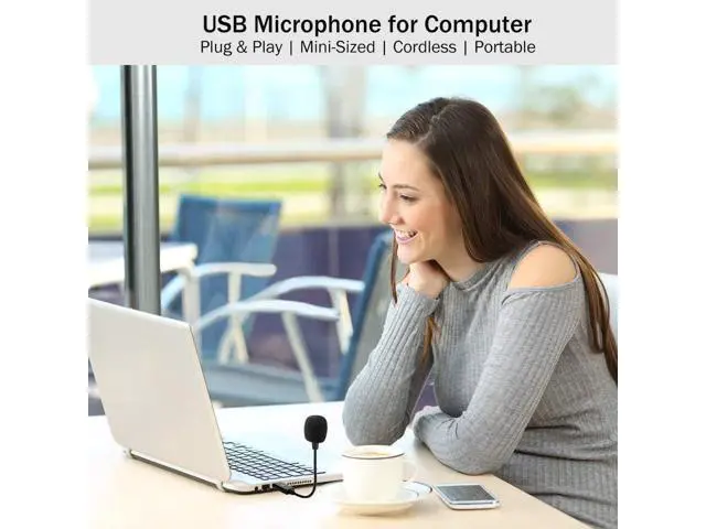 Alt view image 6 of 6 - Mini USB Microphone for Laptop and Desktop Computer, with Gooseneck & Universal USB Sound Card, Compatible with PC and Mac, Plug & Play, Ideal Condenser Mic for Remote Work, Online Class