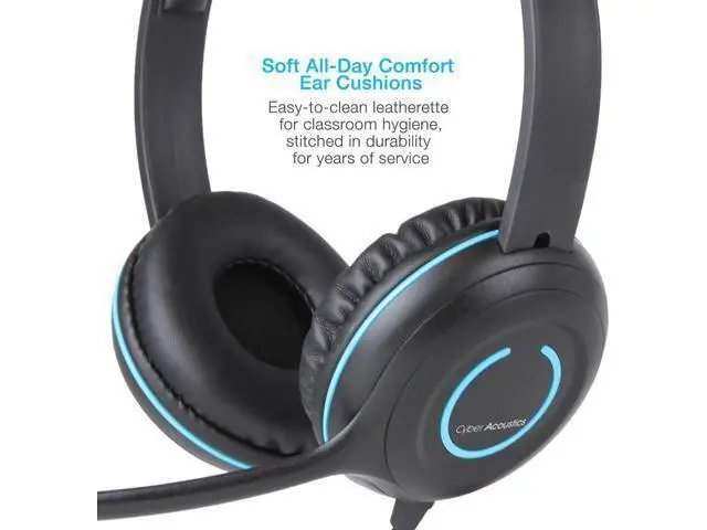 Alt view image 2 of 7 - Cyber Acoustics Stereo USB Headset (AC-5008A), in-line Controls for Volume & Mic Mute, Adjustable Mic Boom for PC & Mac, Perfect for Classroom or Home