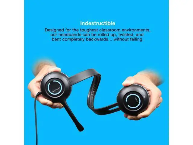 Alt view image 4 of 7 - Cyber Acoustics Stereo USB Headset (AC-5008A), in-line Controls for Volume & Mic Mute, Adjustable Mic Boom for PC & Mac, Perfect for Classroom or Home