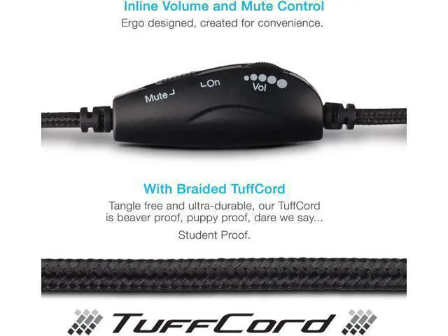 Alt view image 3 of 7 - Cyber Acoustics Stereo USB Headset (AC-5008A), in-line Controls for Volume & Mic Mute, Adjustable Mic Boom for PC & Mac, Perfect for Classroom or Home