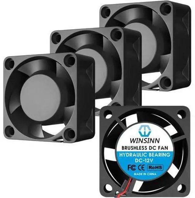 Main image of WINSINN 40mm Fan 12V, 3D Printer Micro 12 Volt Fans 4020 Hydraulic Bearing, Brushless Cooling 40mmx20mm 2PIN (Pack of 4Pcs)