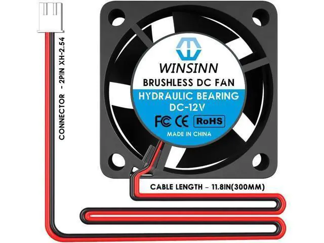 Alt view image 4 of 5 - WINSINN 40mm Fan 12V, 3D Printer Micro 12 Volt Fans 4020 Hydraulic Bearing, Brushless Cooling 40mmx20mm 2PIN (Pack of 4Pcs)