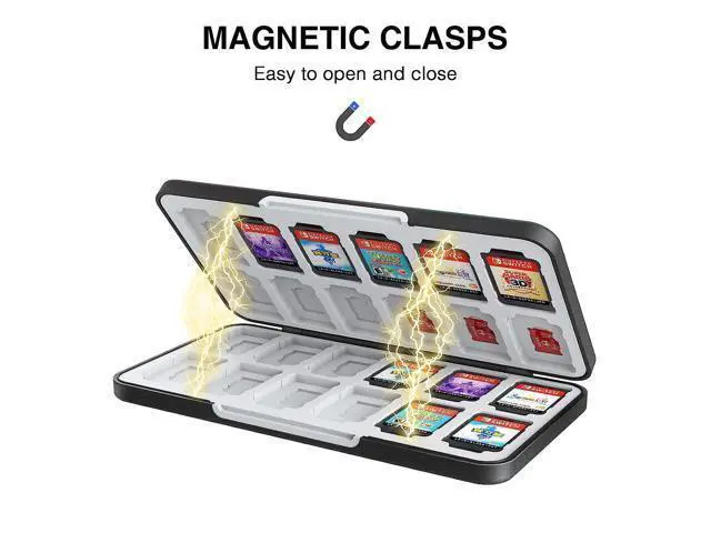 Alt view image 3 of 6 - HEIYING Game Card Case for Nintendo Switch Game Card or Micro SD Memory Cards,Custom Pattern Switch OLED Game Memory Card Storage with 24 Game Card Slots and 24 Micro SD Card Slots.