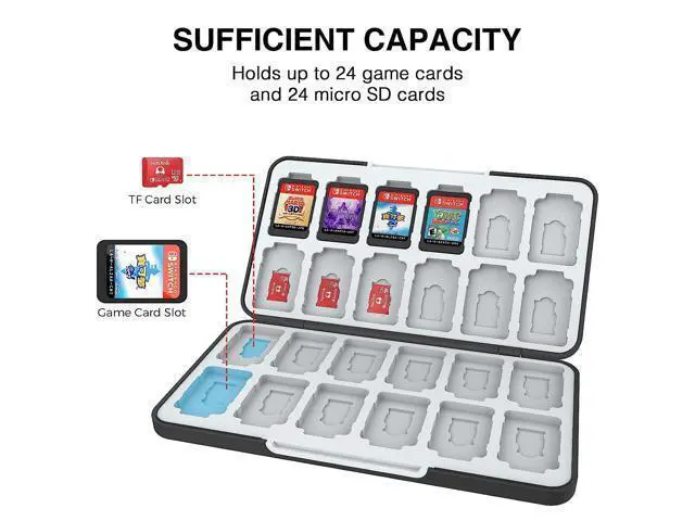 Alt view image 2 of 6 - HEIYING Game Card Case for Nintendo Switch Game Card or Micro SD Memory Cards,Custom Pattern Switch OLED Game Memory Card Storage with 24 Game Card Slots and 24 Micro SD Card Slots.