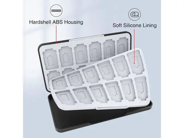 Alt view image 4 of 6 - HEIYING Game Card Case for Nintendo Switch Game Card or Micro SD Memory Cards,Custom Pattern Switch OLED Game Memory Card Storage with 24 Game Card Slots and 24 Micro SD Card Slots.